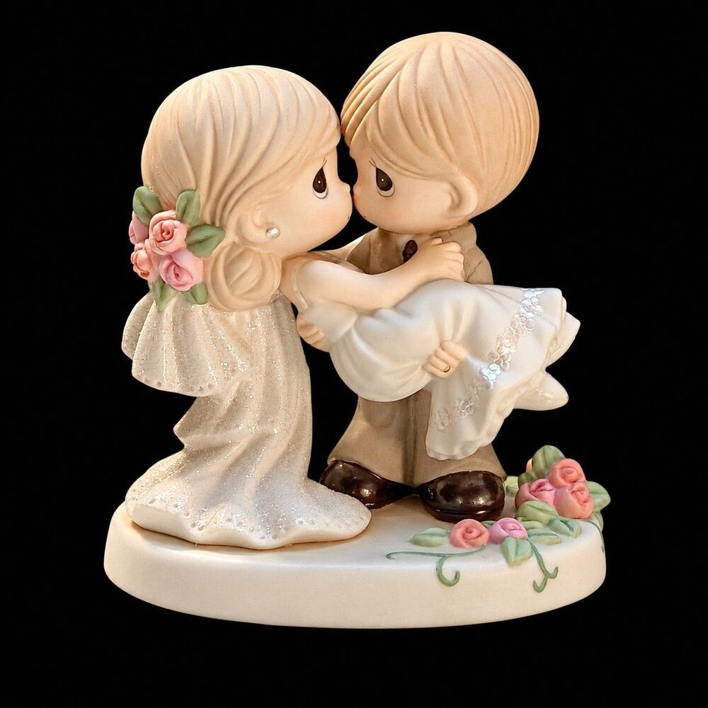 Precious Moments Porcelain Wedding Cake Topper On The Threshold Figurine